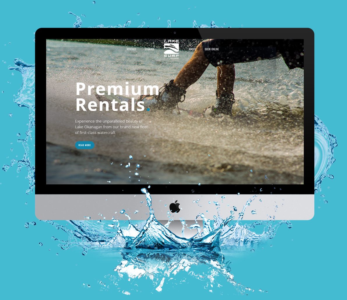 website design example for surf rental company
