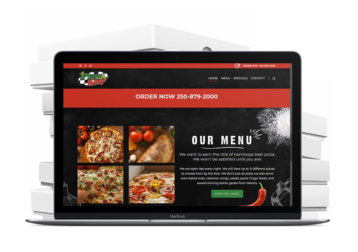 Pizza delivery website design example