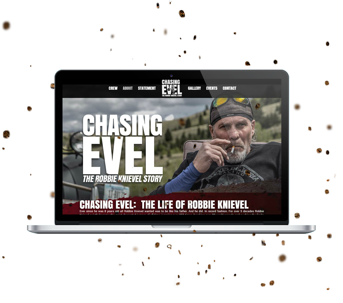 Chasing Evel website design portfolio image
